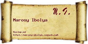 Marosy Ibolya névjegykártya